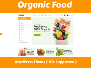 Biolife Organic Food WordPress Theme – Clean Design, GPL Supported, Low Cost