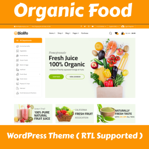 Biolife Organic Food WordPress Theme – Clean Design, GPL Supported, Low Cost